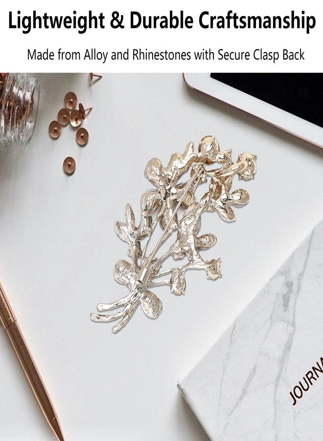 ZGGAZCA Purple Brooches for Women Vintage Flower Pin Elegant Brooch Pins for Ladies and Womens Sparkling Rhinestone Corsage for Mother Retro Floral Accessories - Image 4